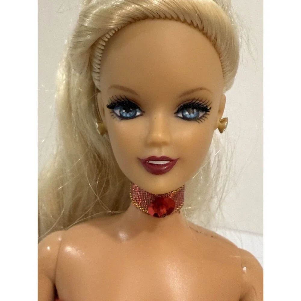Jakks Pacific Barbie Doll Holiday‎ Elegant Dress, Beautiful Blonde Hair + Stand